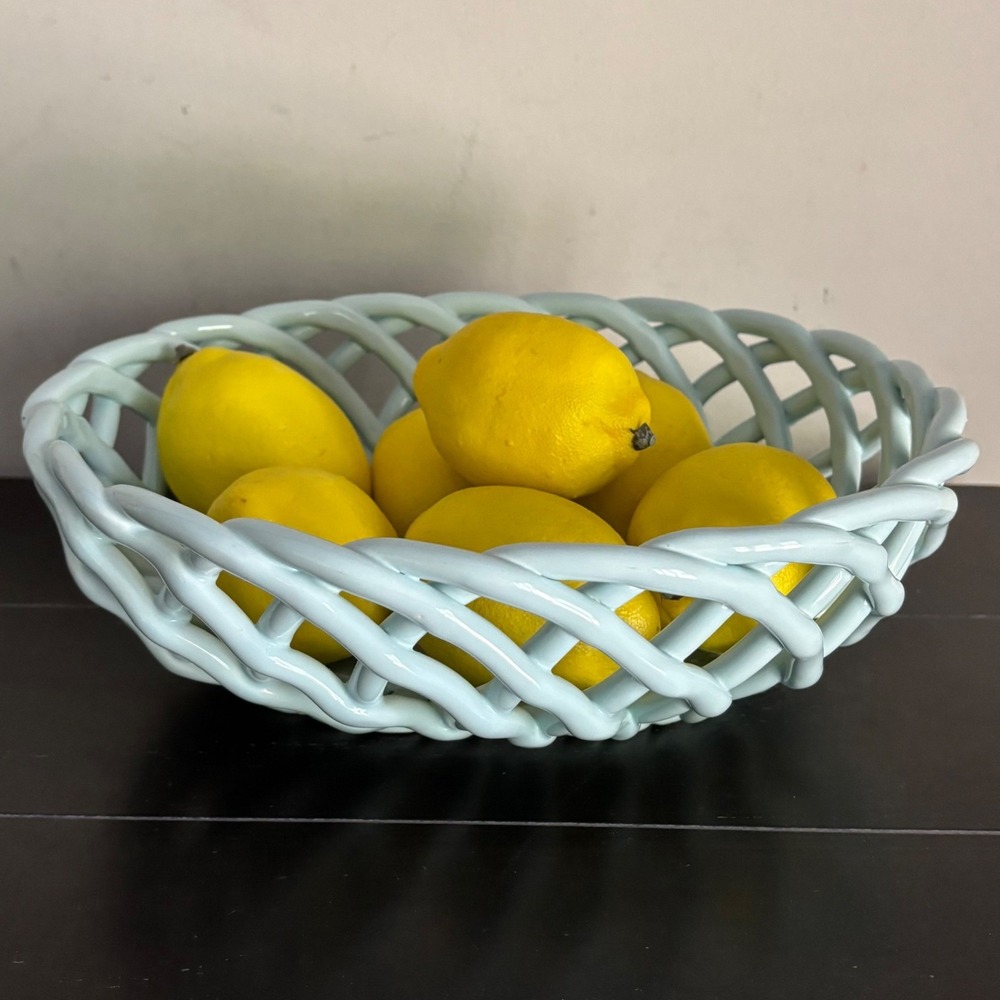 Arlington Designs | Robins Egg Blue | Ceramic Open Lattice Bowl | 10.5in